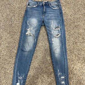 Light wash Distressed KanCan skinny jeans